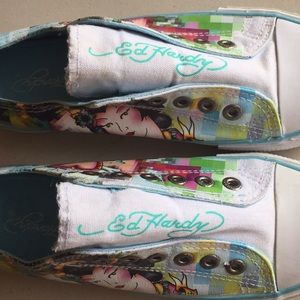 Ed hardy size 6 slip on sneakers